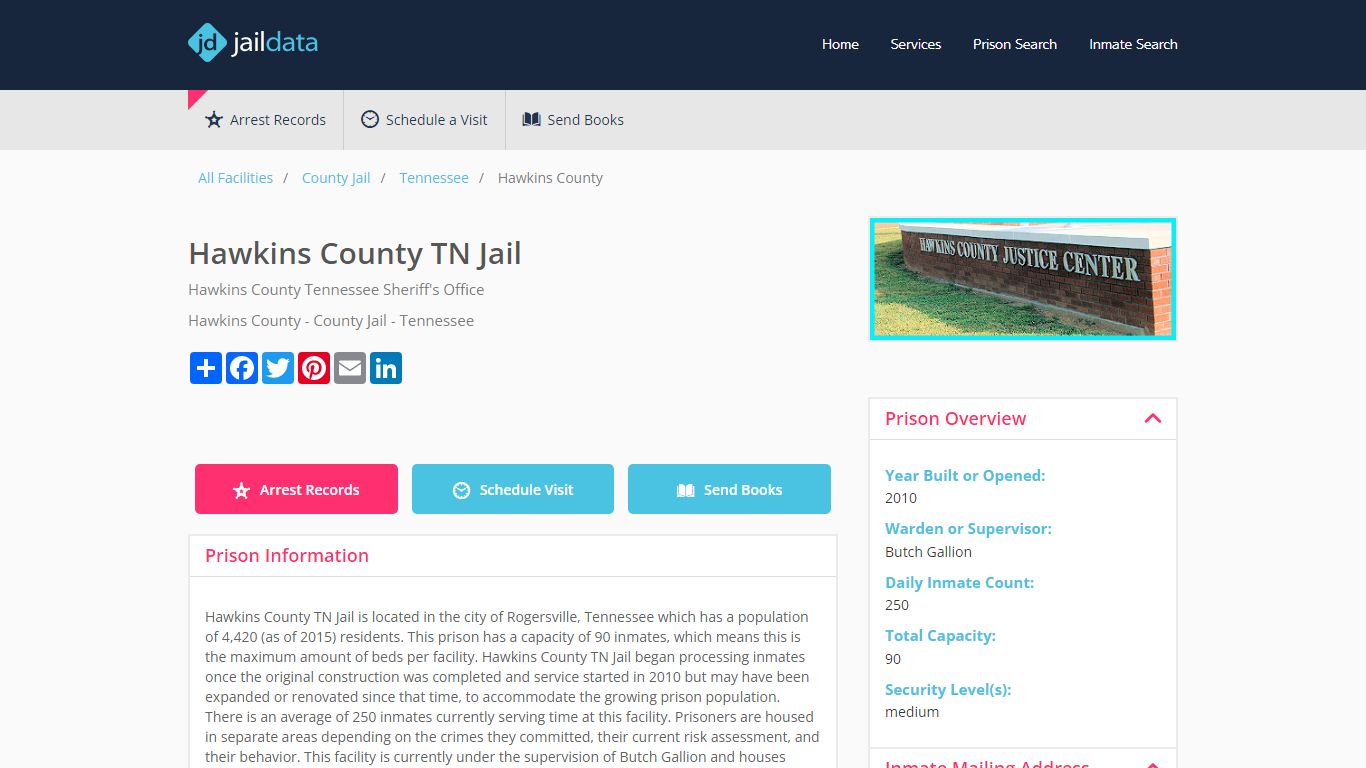 Hawkins County TN Jail Inmate Search and Prisoner Info - Rogersville, TN
